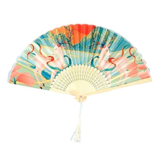 Ventilator Vintage Faltfächer Blumen Handfächer Hochzeit Frauen Tanzparty Faltbare Foto Requisiten Home Kunsthandwerk Handventilator(Dear) von ODJDNLKLWN