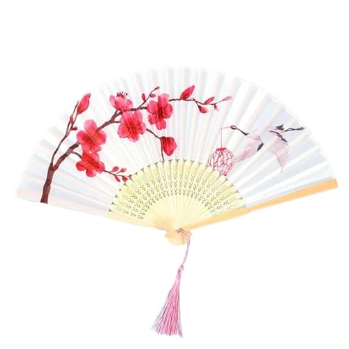 Ventilator Vintage Faltfächer Blumen Handfächer Hochzeit Frauen Tanzparty Faltbare Foto Requisiten Home Kunsthandwerk Handventilator(OJ03-0006-red) von ODJDNLKLWN