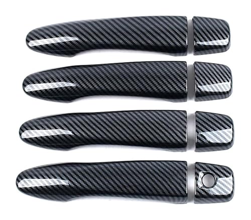 ODKISXS Auto-Außentürgriffe Für Navara D23 2015-2021 Einloch-Türgriffabdeckung Anti-Scratch-Schüsselschutz Kompatibel Mit(Carbon Fiber Pattern) von ODKISXS