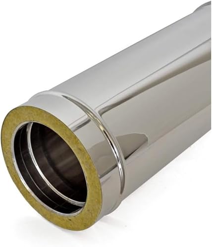 ODM Thermobrico Doppelwandiges Rohr aus isoliertem Edelstahl für Kaminrohre 50 cm – verschiedene Größen – (ø150/200) von ODM