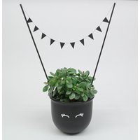 Wimpern Für Den Blumentopf | Aufkleber Und Mini-Wimpelkette von ODMOMANI