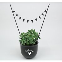 Wunschnamen Für Den Übertopf | Aufkleber Und Mini-Wimpelkette von ODMOMANI
