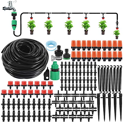 ODOMY 25 m Bewässerungssystem, Tropfenbewässerung, 141 Stück, Tropfenbewässerung, Gartenbewässerung, automatisches Mikrofon, Set für Garten, Landschaft, Terrasse, Pflanzen, Blumen ODOMY 25 m Bewässerungssystem, Tropfenbewässerung, 141 Stück, Tropfenbewässerung, Gartenbewässerung, automatisches Mikrofon, Set für Garten, Landschaft, Terrasse, Pflanzen, Blumen von ODOMY