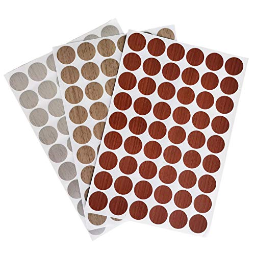 Selbstklebende Abdeckkappen für Möbel, PVC Selbstklebende Schrauben-Abdeckungen Abdeckkappen Nägel Cam flach Durchmesser 21 mm,162 Stück, Möbelpflaster (C) von ODOOKON