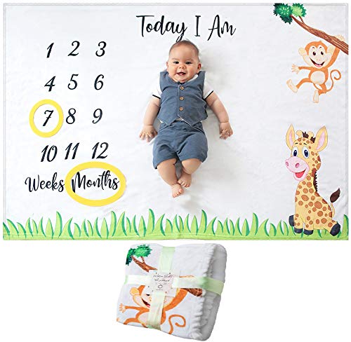 Baby Monats Decke für Jungen und Mädchen Unisex | Baby Meilenstein Decke Fotodecke | Babydecke mit Monat als Geschenk zur Geburt | Babys Meilensteine in Wachstum & Alter Verfolgen | Weich Dick Groß Baby Monats Decke für Jungen und Mädchen Unisex | Baby Meilenstein Decke Fotodecke | Babydecke mit Monat als Geschenk zur Geburt | Babys Meilensteine in Wachstum & Alter Verfolgen | Weich Dick Groß von ODOXIA