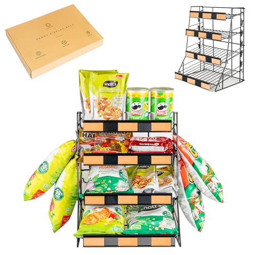 ODOXIA Regal für Süßigkeiten | Snack-Regal | Snackregal Für Die Theke | Organizer Für Süßigkeiten | Snack-Display & Chips Für Läden | Für Zuhause, Geschäfte, Büro Und Mehr von ODOXIA