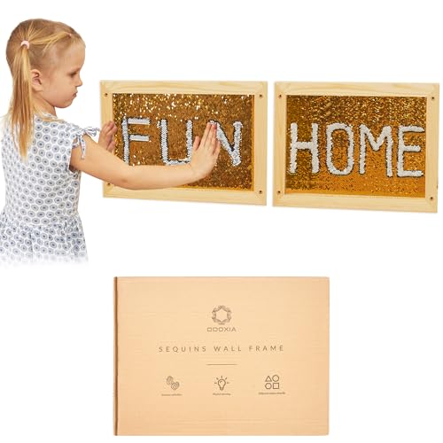 ODOXIA Paillettenwand 2er-Pack | Wendbare Pailletten-Tafel für Kinder | Sensorische Pailletten-Stoffwand | Flip-Sequin-Board | Wand- und Raum-Sensorik-Board von ODOXIA