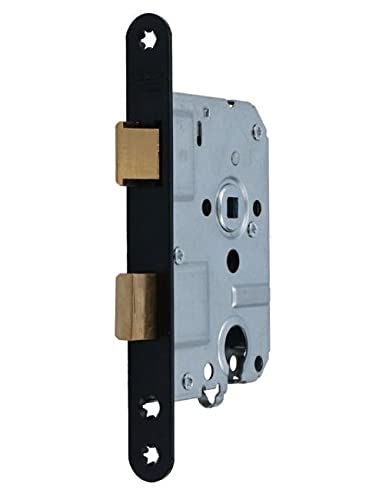 Nemef Zylinder PC55 Einsteckschloss 1269 schwarz lackiert Frontplatte von ODShop Online Deurbeslag Shop