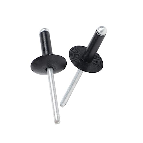 Flanschnieten, Aluminium-Blindnieten, 30/50 Stück, Aluminium-Stahl, großer Flanschkopf, schwarze Blindnieten (Größe: 30 Stück, Farbe: 3,2 x 6 x 10 mm) (Color : 3.2x10x10mm, Size : 50Pcs) von ODYO