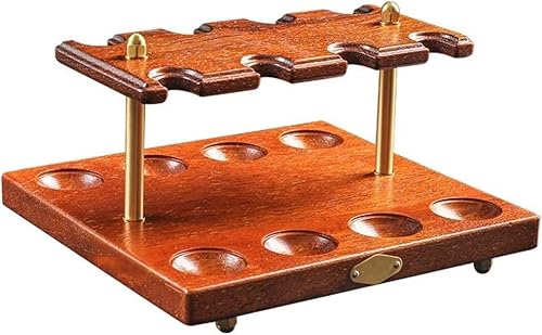 ODYO Tabakpfeifenständer, Tabakpfeifenständer aus Holz, Pfeifenständer, Holzpfeifenständer for 8 Rauchpfeifen, handgefertigtes Rauchtabakpfeifenzubehör, Zigarrenpfeifenhalter von ODYO
