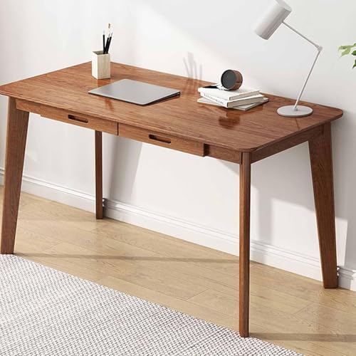 ODZRISU Holz Kleiner Schreibtisch mit Schubladen, Schreibtisch Computertisch Bürotisch Computertisch Studie Schreibtisch, für Home Office Workstation Moderne Möbel(Brown,80cm) von ODZRISU