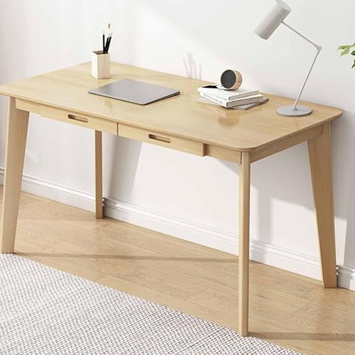ODZRISU Holz Kleiner Schreibtisch mit Schubladen, Schreibtisch Computertisch Bürotisch Computertisch Studie Schreibtisch, für Home Office Workstation Moderne Möbel(Natural,120cm) von ODZRISU