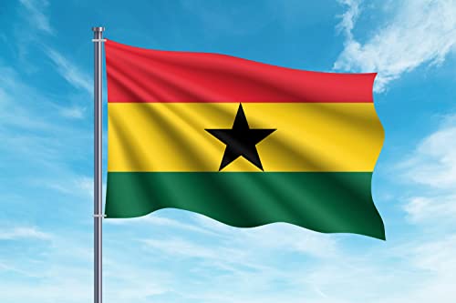 OEDIM Ghanaische Flagge | 150 x 85 cm | verstärkt und mit Nähten | Flagge mit 2 Metallösen und wasserdicht von Oedim