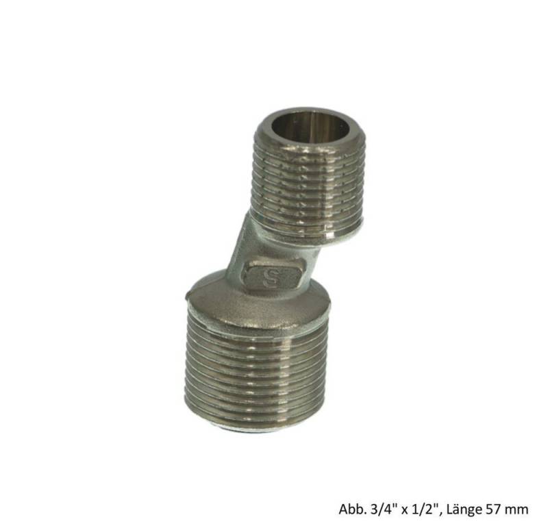 OEG GmbH Ablaufgarnitur S-Anschluss, 3/4" x 1/2", Länge 50 mm, Messing verchromt von OEG GmbH