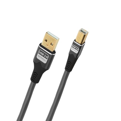 OEHLBACH USB Pulse AB - USB Typ A auf Typ B Kabel - 480 Mbps Datenrate, TPE-Mantel, OFC Innenleiter, effektive 2-fach Schirmung, anthrazit – 5 m von OEHLBACH