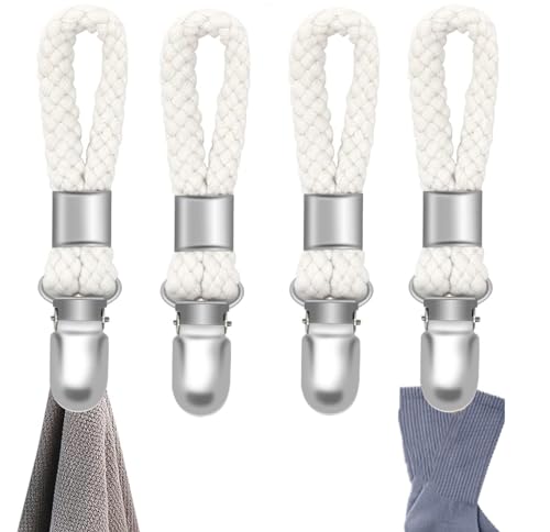 4-Stück Handtuchclips Aufhänger für Handtücher Handtuch Klammer mit Schlaufen Towel Holder Clips Geschirrtuch Handtuchhalter Clips Handtuchclip aufhänger Towel Hanger Hooks Handtuchklammern von OEIOTEI