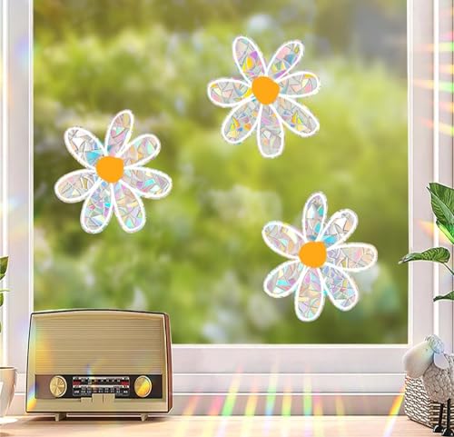 Daisy Suncatchers Stickers Prism Window Stickers Transparent Window Clings Anti-Collision Window Stickers Warning Collision Stickers Sun Catcher Sticker Protect Birds from Glass Collision Daisy Suncatchers Stickers Prism Window Stickers Transparent Window Clings Anti-Collision Window Stickers Warning Collision Stickers Sun Catcher Sticker Protect Birds from Glass Collision von OEIOTEI