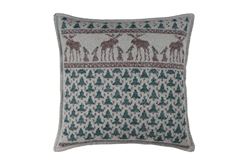 ÖJBRO VANTFABRIK "Skogen“ gewebte Dekokissen-Bezug Wollkissenhülle 50x50 cm Kissenbezug für Zierkissen Schafwolle Folklore Deko-Kissenhülle für Kissen grau/Grun/braun von ÖJBRO VANTFABRIK