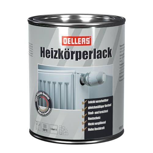 OELLERS Heizkörperlack, 1 L, RAL 6019 Weißgrün, bewährte Qualitätsfarbe, Hohe Deckkraft und Ergiebigkeit, Temperaturbeständig, lange Farbtreue, kratz- & abriebfest, schmutz- und staubabweisende Farbe von OELLERS