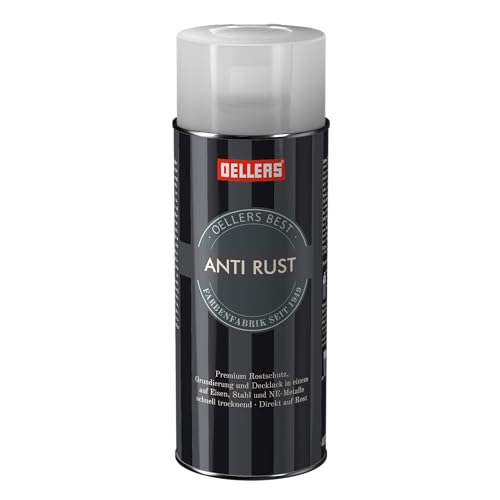 OELLERS Anti Rust Sprühlack, 400 ml, RAL 3002 Karminrot, 3in1 Metalllack, Rostschutzlack, Grundierung und Deckanstrich + Schutzschicht für alle Metallarten geeignet, direkt auf Rost von OELLERS