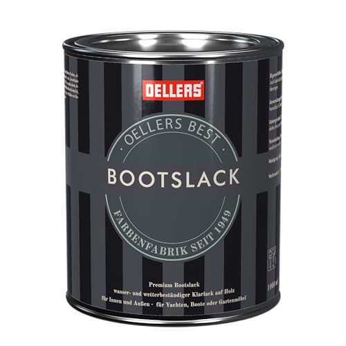 OELLERS Bootslack, 1 Liter, farblos seidenglänzend, Yachtlack, Schiffslack, Möbellack, Treppenlack, Holzlack von OELLERS