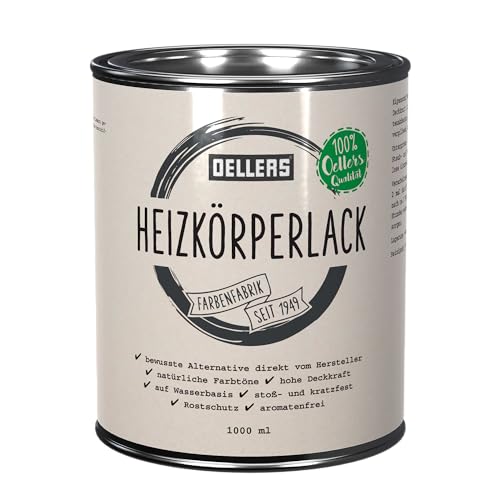 OELLERS Heizkörperlack, 1 Liter, RAL 7016 Anthrazitgrau, wasserbasierter Decklack, Lackfarbe auf Basis nachwachsender Rohstoffe, schonend für die Umwelt, nachhaltig produziert, auch für außen geeignet von OELLERS