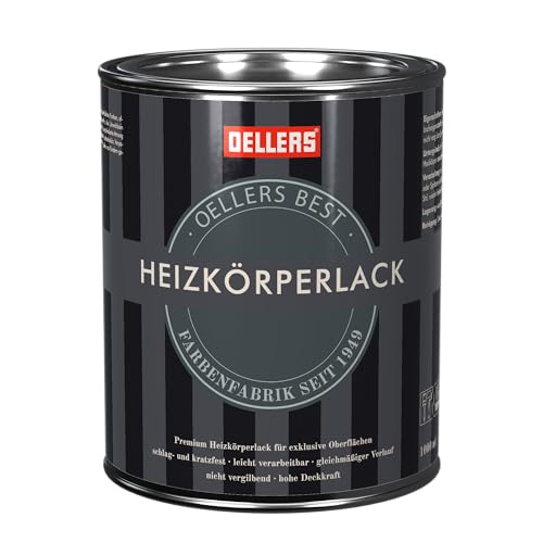 OELLERS Premium Heizkörperlack, 1 Liter, RAL 6019 Weißgrün, Vergilbungsschutz, glänzend, temperaturbeständig, beste Ergebnisse für exklusive Oberflächen von OELLERS