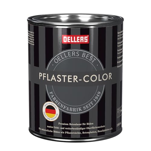 OELLERS Pflaster Color, RAL 7035 Lichtgrau, 1 Liter, Lasur für Pflastersteine, Beton und Putze, Betonfarbe, schützt Oberflächenstruktur von OELLERS