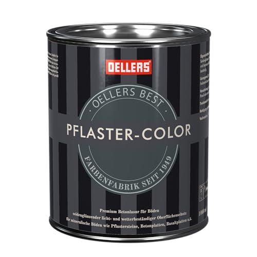 OELLERS Pflaster Color, 1 Liter, Ziegelrot, Lasur für Pflastersteine, Beton und Putze, Betonfarbe, schützt Oberflächenstruktur von OELLERS