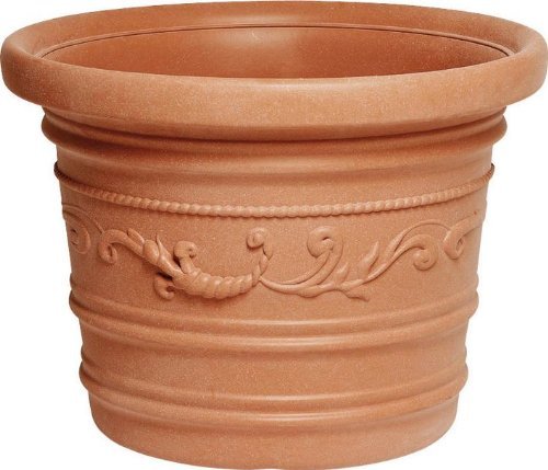 Vase Runde Scalloped Ø 80cm Resin Farbe Terracotta Double Edge von gaak