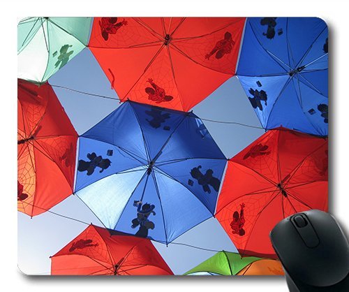 (Precision Lock Edge Mouse pad) Umbrellas Red Blue Patterns Colorful Abstracts Gaming Mouse pad Mouse mat for mac or Computer von YENDOSTEEN