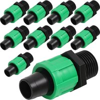 10 Tropfschlauch-Kupplung 1/2 17mm Außengewinde Bewässerungssysteme Bewässerung' von OEM