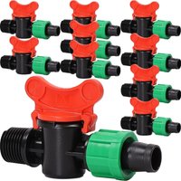 Absperrhahn Kugelhahn Tropfschlauch 1/2 für Tropfschläuche zur Bewässerung X10' von OEM