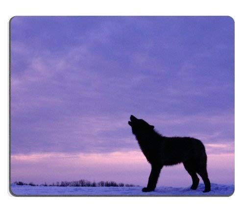 Tiere Heulen Wilde Tiere in der Silhouette der Wolf Kalte Schnee Computer - Maus - Pads Mousepad von OEM