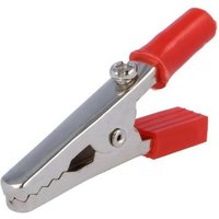 Vorisolierte Krokodilklemme 55mm Banane 4mm ROT von OEM