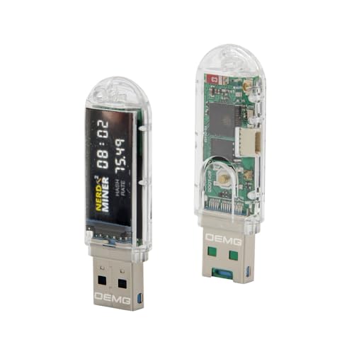 OEMGMINER NerdMiner V2 USB-Stecker T-Dongle S3 Hashrate 70-75Kh/s mit Display BTC Crypto Solo Lotterie mit geringem Stromverbrauch - WiFi-Verbindung von OEMGMINER