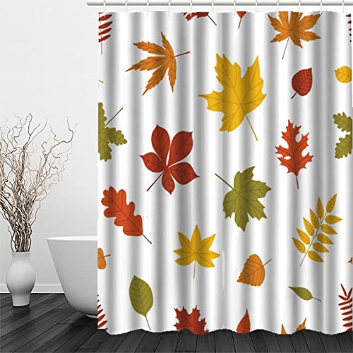 OENISE Ahornblatt Duschvorhang 180x200 für Badewanne Badezimmer Badvorhang Wald Anti-Schimmel Wasserdicht Schwer Polyester Stoff Duschvorhänge mit 12 Duschvorhang Ringe Shower Curtains von OENISE
