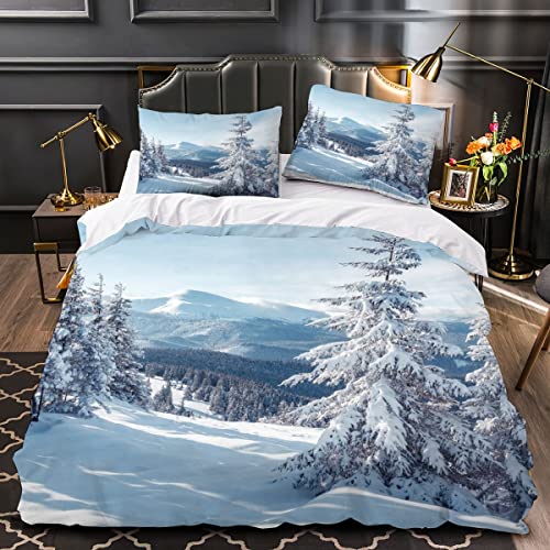 OENISE Bettbezug 155x220 Wald Schnee 3D Bettwäsche Set 3teilig Winterlandschaft Weich Bügelfrei Mikrofaser Kinder Jungen Mädchen Bettwäsche Raumdekor mit Reißverschluss und 2 Kissenbezüge 80x80 OENISE Bettbezug 155x220 Wald Schnee 3D Bettwäsche Set 3teilig Winterlandschaft Weich Bügelfrei Mikrofaser Kinder Jungen Mädchen Bettwäsche Raumdekor mit Reißverschluss und 2 Kissenbezüge 80x80 von OENISE