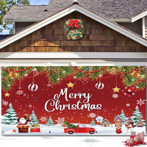 OERJU Garagentor-Banner für Weihnachten, Garagentorabdeckung, hängende Kulisse für drinnen und draußen, Winter, Weihnachten, Urlaub, Party, Dekoration, Wandhintergrund, 2,1 x 4,8 m OERJU Garagentor-Banner für Weihnachten, Garagentorabdeckung, hängende Kulisse für drinnen und draußen, Winter, Weihnachten, Urlaub, Party, Dekoration, Wandhintergrund, 2,1 x 4,8 m von OERJU