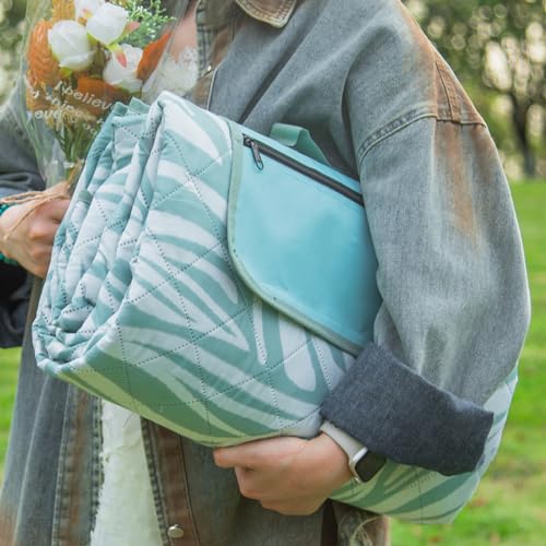 OESSUF Picknickdecke wasserdicht 200x200, extra große Picknickdecke XXL Stranddecke sandfrei tragbar maschinenwaschbar lagerbar faltbar für Camping und Wandern Grün von OESSUF
