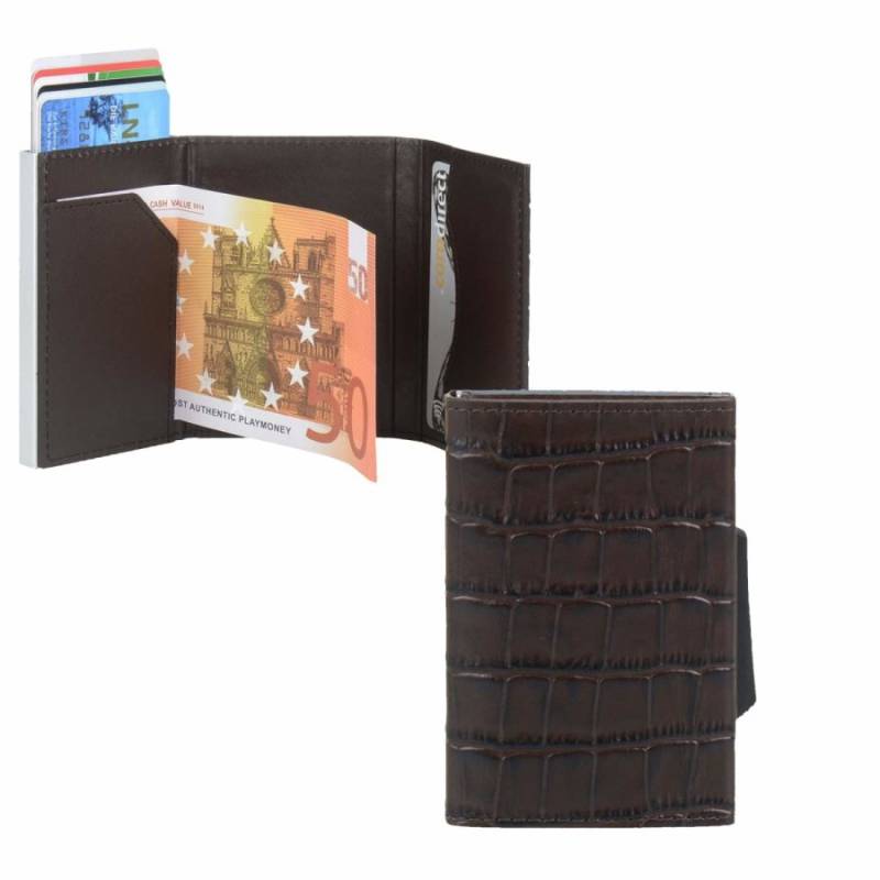 ÖGON Wallet CASCADE croco-silver von Ögon