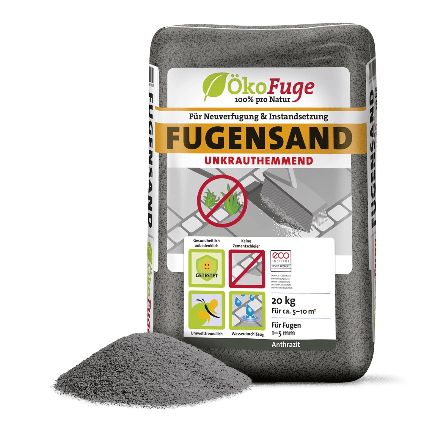 ökofuge Fugensand Anthrazit 20kg x 50 Sack 1000kg Palette ökofuge Fugensand Anthrazit 20kg x 50 Sack 1000kg Palette von ÖkoFuge