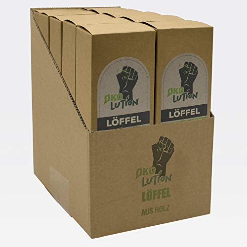 Ökolution Holzlöffel Einweg-Besteck Einweg-Löffel aus Holz, 10 x 25 Stück, mit Carnauba-Wachs überzogen, FSC-Zertifiziert, in umweltfreundlicher Display-Verpackung von Ökolution