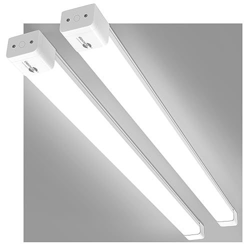 Öuesen 2er Garagenlampe LED Kellerlampe 150cm, 45W 4500LM Feuchtraumlampe, IP66 Wasserdichte Deckenleuchte Keller für Feuchtraumleuchte Werkstattlampe Neonröhre, Kaltweiß 5000K von Öuesen