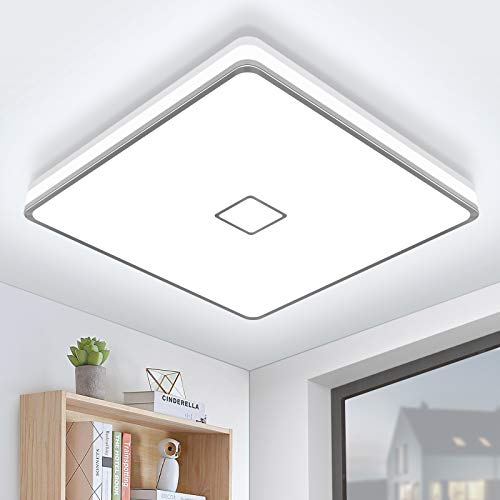 Öuesen Deckenlampe LED Deckenleuchte Badezimmer Lampe 24W 2050LM IP44 Wasserdicht 5000K Kaltweiß Modern Led Leuchte Quadrat Lampe Decke für Schlafzimmer Bad Küche Esszimmer Wohnzimmer Balkon Flur von Öuesen