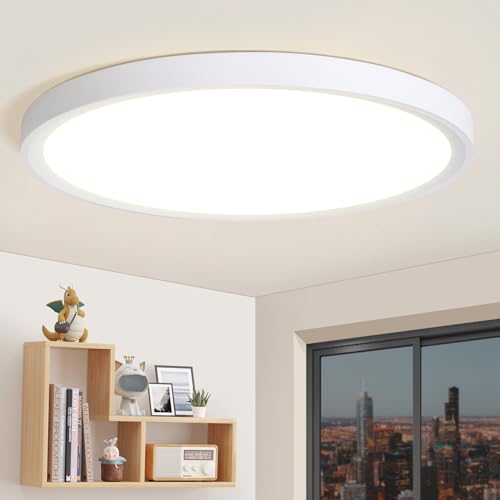 Öuesen LED Deckenleuchte 24W 2250LM, Deckenlampe 4000K Neutralweiß, Badlampe Wasserdicht IP44, Badezimmer Lampe Modern Dünn, Leuchte Bad Decke Rund Schlafzimmer Küche Esszimmer Balkon Flur Wohnzimmer von Öuesen