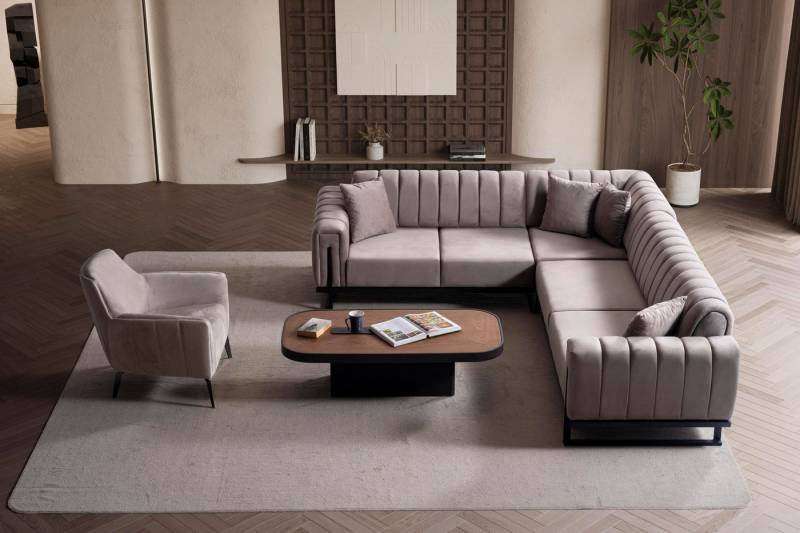 Özberk Sofa Paris Premium, Spar-Set 7 Teile, Ecksofa Garnitur Polsterecke Couch von Özberk