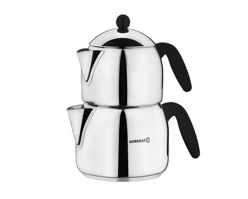 Özberk Teekanne Orbit-Midi, (Packung, 2-St., 2 teilig), Korkmaz Orbit Midi Teekannen-Set 2,1 l, ideal für Teeliebhaber von Özberk
