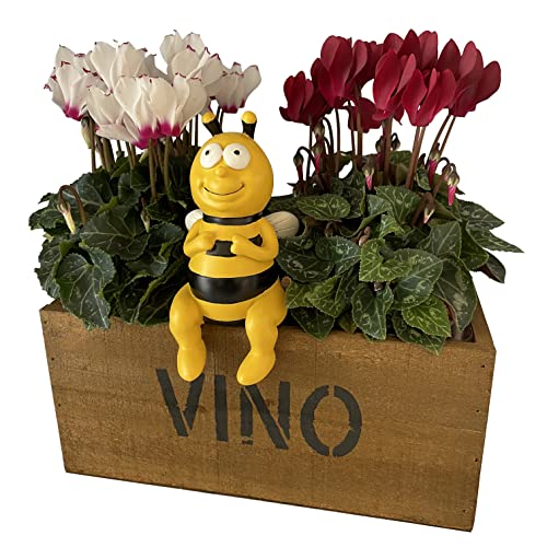 OF Gartenfiguren süsse Bienen Kantenhocker im Blumenbeet - Deko Figuren Tierfiguren Biene (Klein, 15cm), Mehrfabig von OF