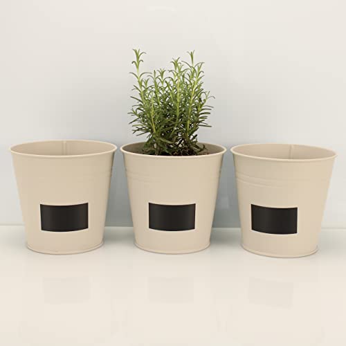 OF 3 Blumentöpfe zum Beschriften im Set - Blumentopf Kräutertopf (Hellgrau P56) von OF
